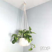 Long 44" Length Modern No-Tail Macrame Plant Hanger-Macrame-On Ya Garden